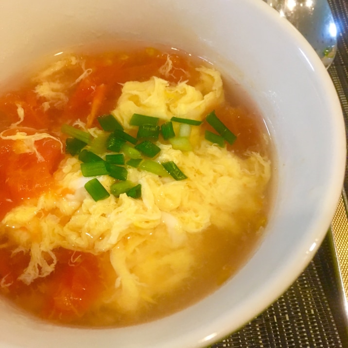 【超簡単】トマトと卵のスープ